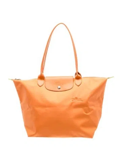 Pre-owned Longchamp Nylon Tote In Brown