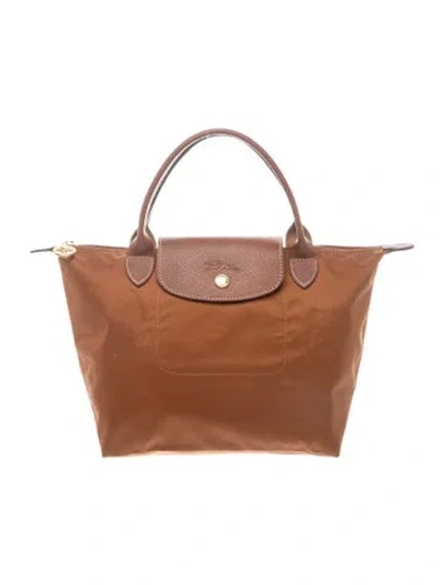 Pre-owned Longchamp Nylon Tote In Brown
