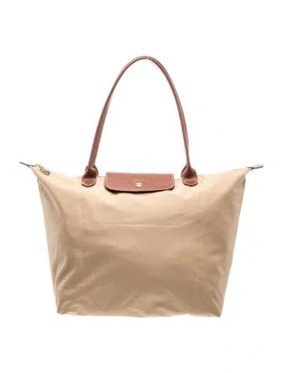 Pre-owned Longchamp Nylon Tote In Brown