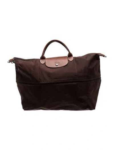 Pre-owned Longchamp Nylon Tote In Brown
