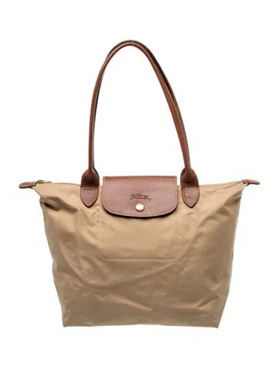 Pre-owned Longchamp Nylon Tote In Brown/neutrals