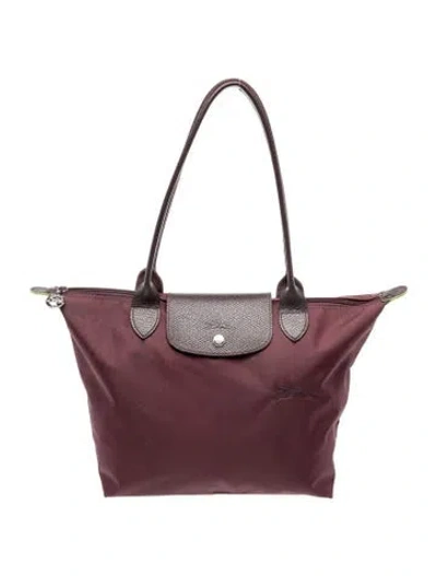 Pre-owned Longchamp Nylon Tote In Burgundy