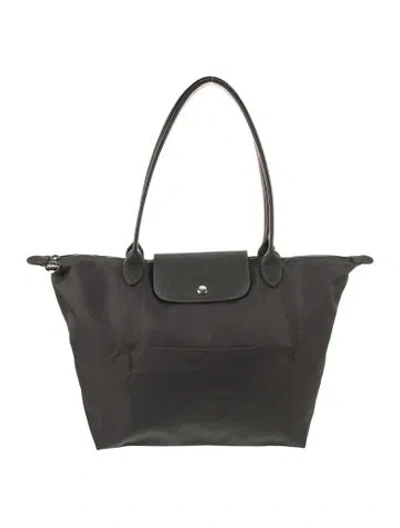 Pre-owned Longchamp Nylon Tote In Gray