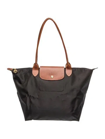 Pre-owned Longchamp Nylon Tote In Gray