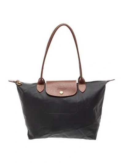 Pre-owned Longchamp Nylon Tote In Gray