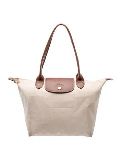Pre-owned Longchamp Nylon Tote In Gray