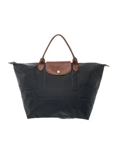 Pre-owned Longchamp Nylon Tote In Gray