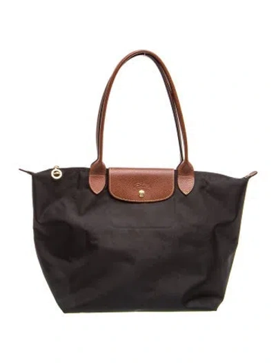 Pre-owned Longchamp Nylon Tote In Gray