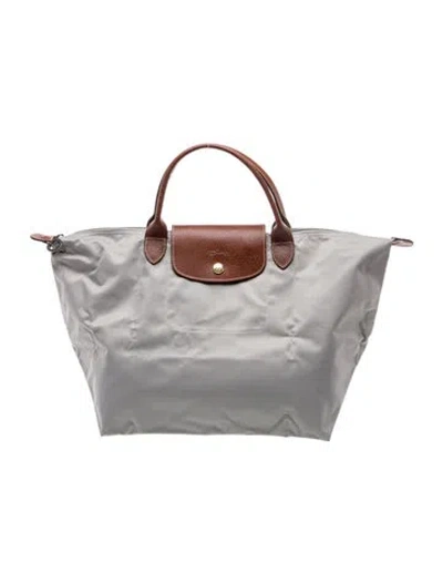 Pre-owned Longchamp Nylon Tote In Gray