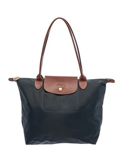 Pre-owned Longchamp Nylon Tote In Gray