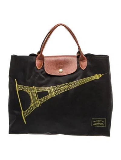 Pre-owned Longchamp Nylon Tote In Gray
