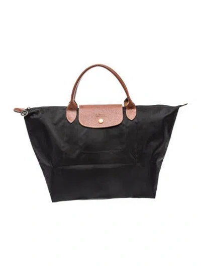 Pre-owned Longchamp Nylon Tote In Gray
