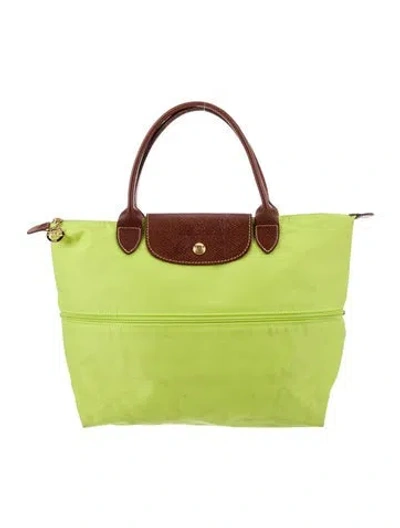 Pre-owned Longchamp Nylon Tote In Green