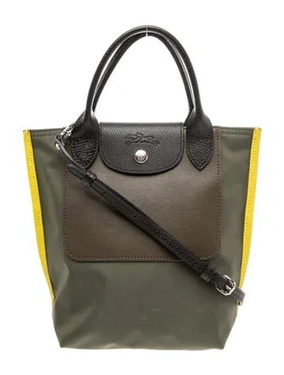 Pre-owned Longchamp Nylon Tote In Green