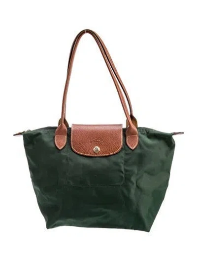 Pre-owned Longchamp Nylon Tote In Green