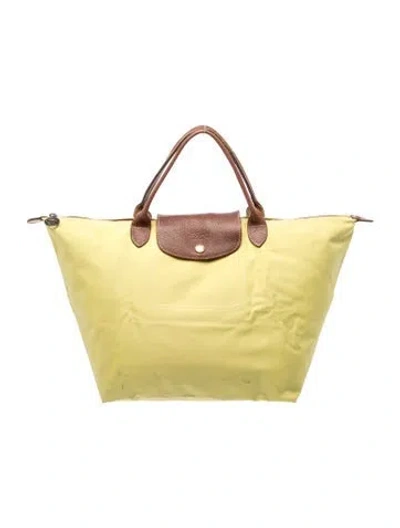 Pre-owned Longchamp Nylon Tote In Green