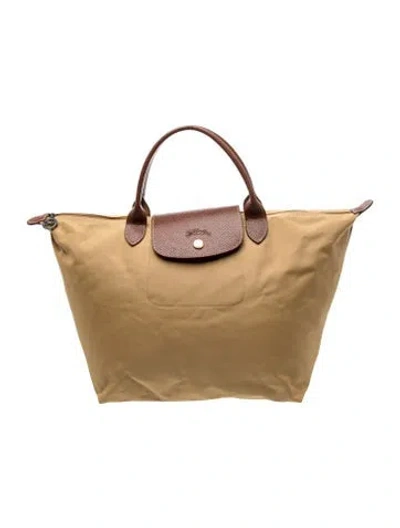 Pre-owned Longchamp Nylon Tote In Green