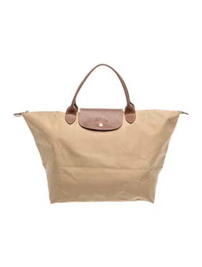 Pre-owned Longchamp Nylon Tote In Green
