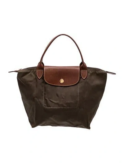 Pre-owned Longchamp Nylon Tote In Green