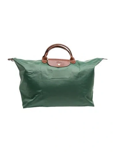 Pre-owned Longchamp Nylon Tote In Green