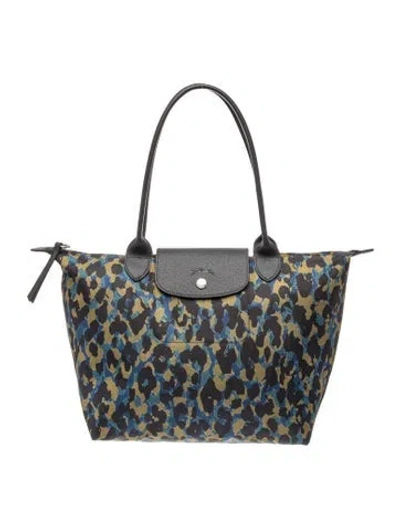 Pre-owned Longchamp Nylon Tote In Green