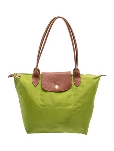 Pre-owned Longchamp Nylon Tote In Green