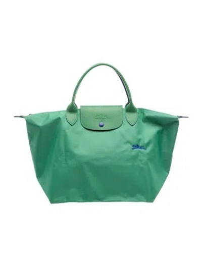 Pre-owned Longchamp Nylon Tote In Green