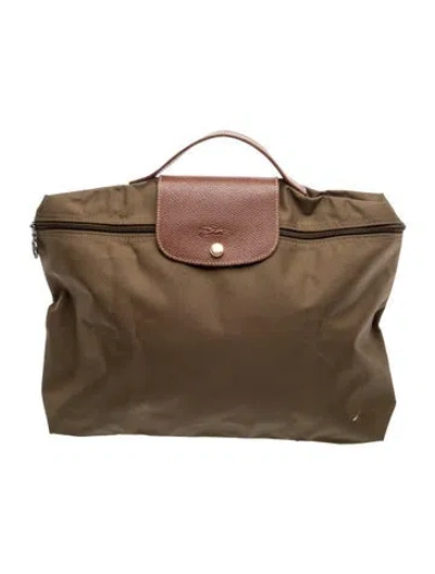 Pre-owned Longchamp Nylon Tote In Green