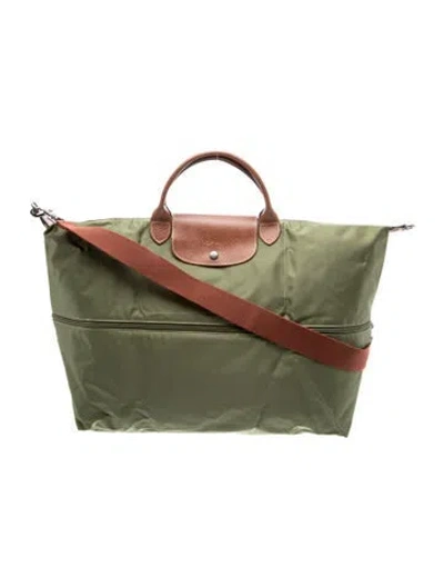 Pre-owned Longchamp Nylon Tote In Green