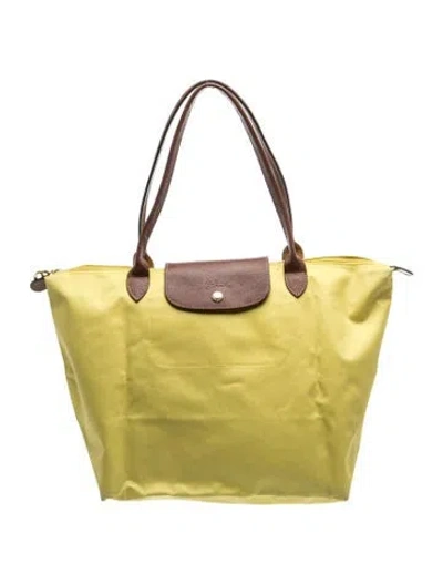 Pre-owned Longchamp Nylon Tote In Green