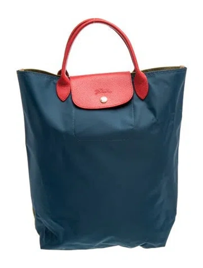 Pre-owned Longchamp Nylon Tote In Green