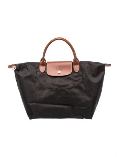 Pre-owned Longchamp Nylon Tote In Grey