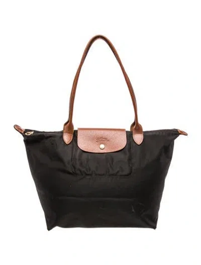Pre-owned Longchamp Nylon Tote In Grey