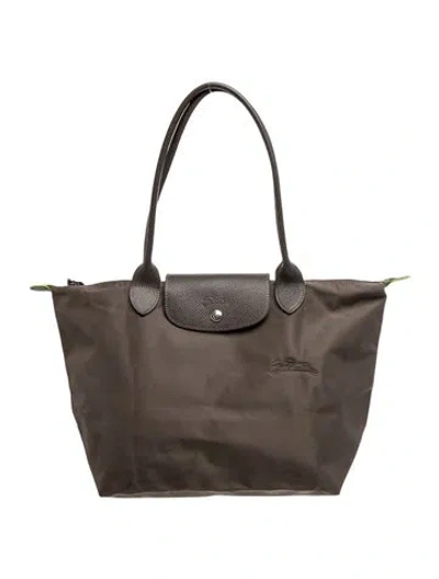 Pre-owned Longchamp Nylon Tote In Grey