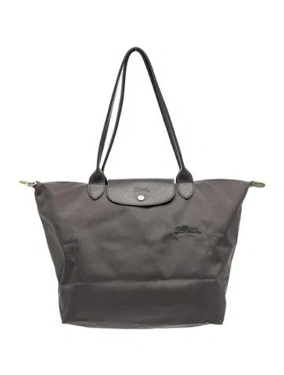 Pre-owned Longchamp Nylon Tote In Grey