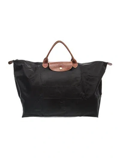 Pre-owned Longchamp Nylon Tote In Grey