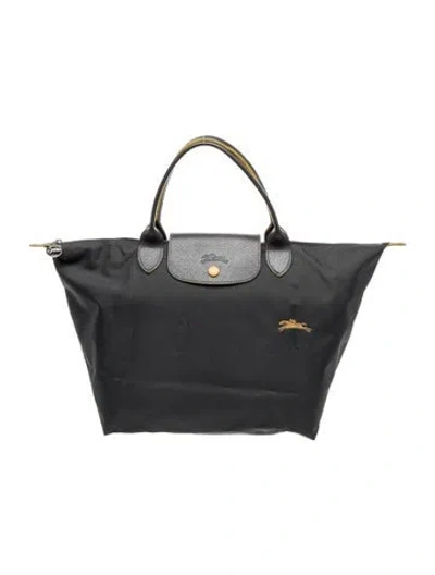 Pre-owned Longchamp Nylon Tote In Grey