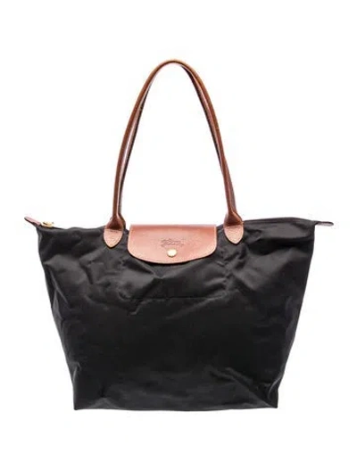Pre-owned Longchamp Nylon Tote In Grey