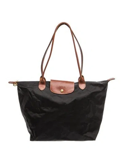 Pre-owned Longchamp Nylon Tote In Grey