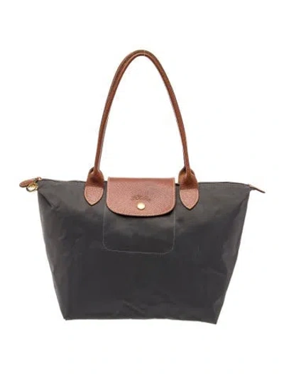Pre-owned Longchamp Nylon Tote In Grey