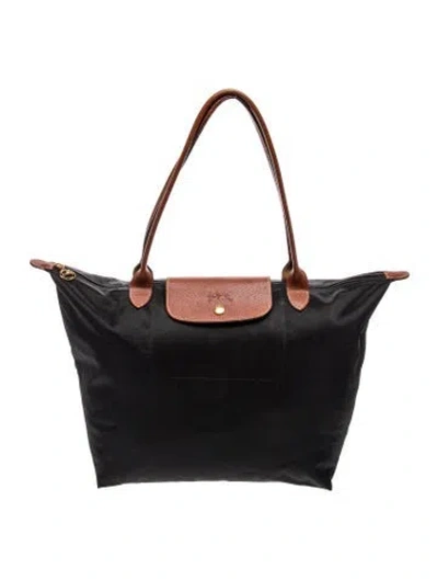 Pre-owned Longchamp Nylon Tote In Grey