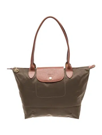 Pre-owned Longchamp Nylon Tote Medium In Black