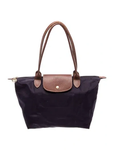 Pre-owned Longchamp Nylon Tote Medium In Purple