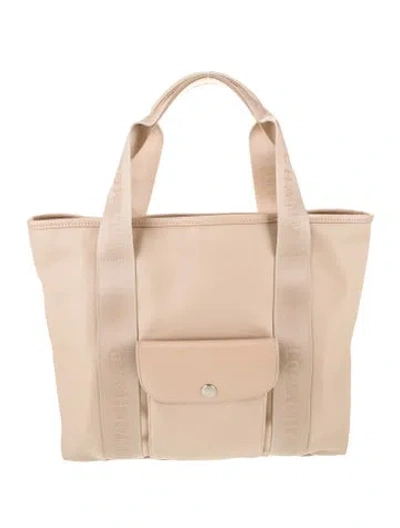 Pre-owned Longchamp Nylon Tote In Neutral