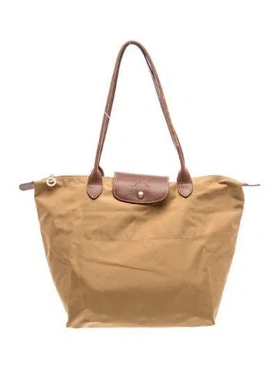 Pre-owned Longchamp Nylon Tote In Neutral