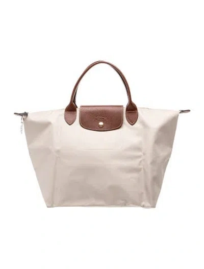 Pre-owned Longchamp Nylon Tote In Neutral