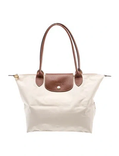 Pre-owned Longchamp Nylon Tote In Neutral