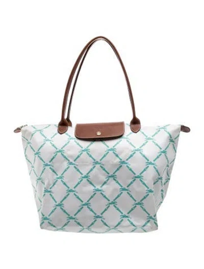 Pre-owned Longchamp Nylon Tote In Neutral