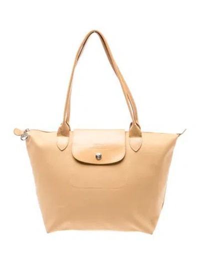 Pre-owned Longchamp Nylon Tote In Neutral
