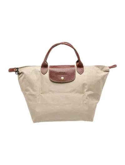 Pre-owned Longchamp Nylon Tote In Neutrals